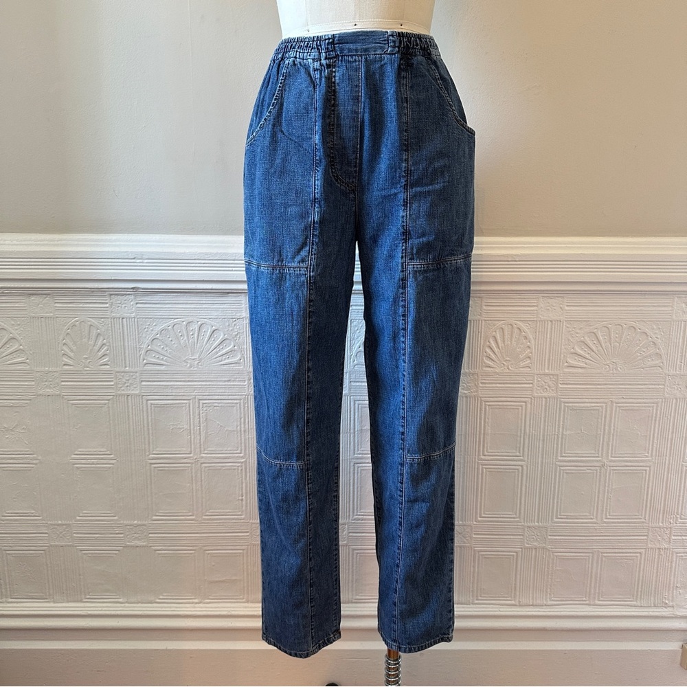 Rachel Comey Patchwork Jean w/ Elastic Waist, Light Weight Denim Size S